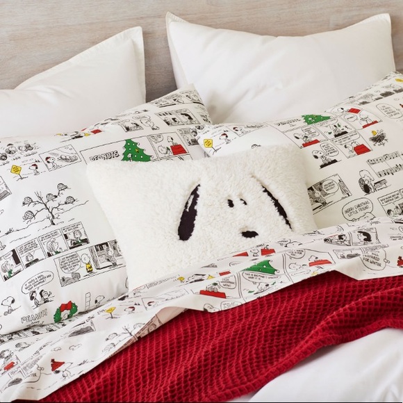 Pottery Barn Accents New Pottery Barn Peanuts Snoopy Cozy Pillow Cover 8 Square Poshmark